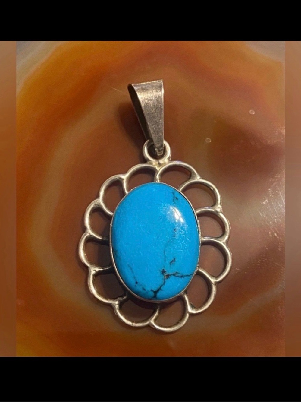 Sterling Silver Turquoise Statement Pendant #7863 💎 SALE